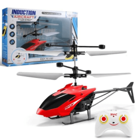 Remote Control Helicopter,2-Channel RC Helicopter Toys (Color: Red)